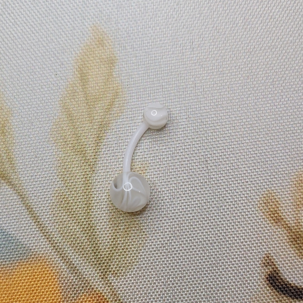 NWOT white Acrylic Belly Button Jewelry